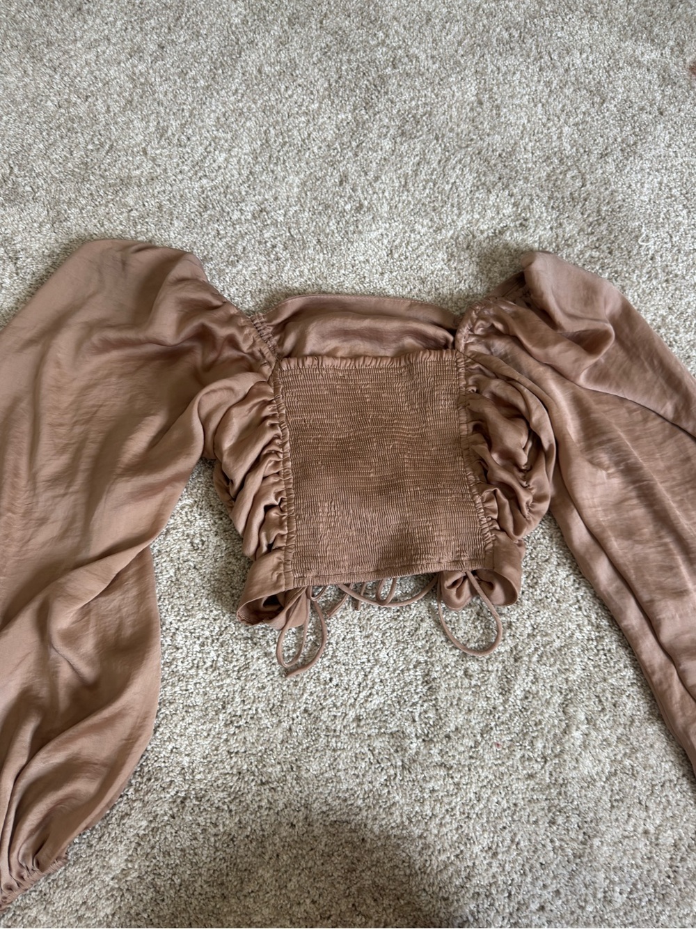 Beige Silky Renaissance Top - Picture 2 of 7